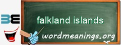 WordMeaning blackboard for falkland islands